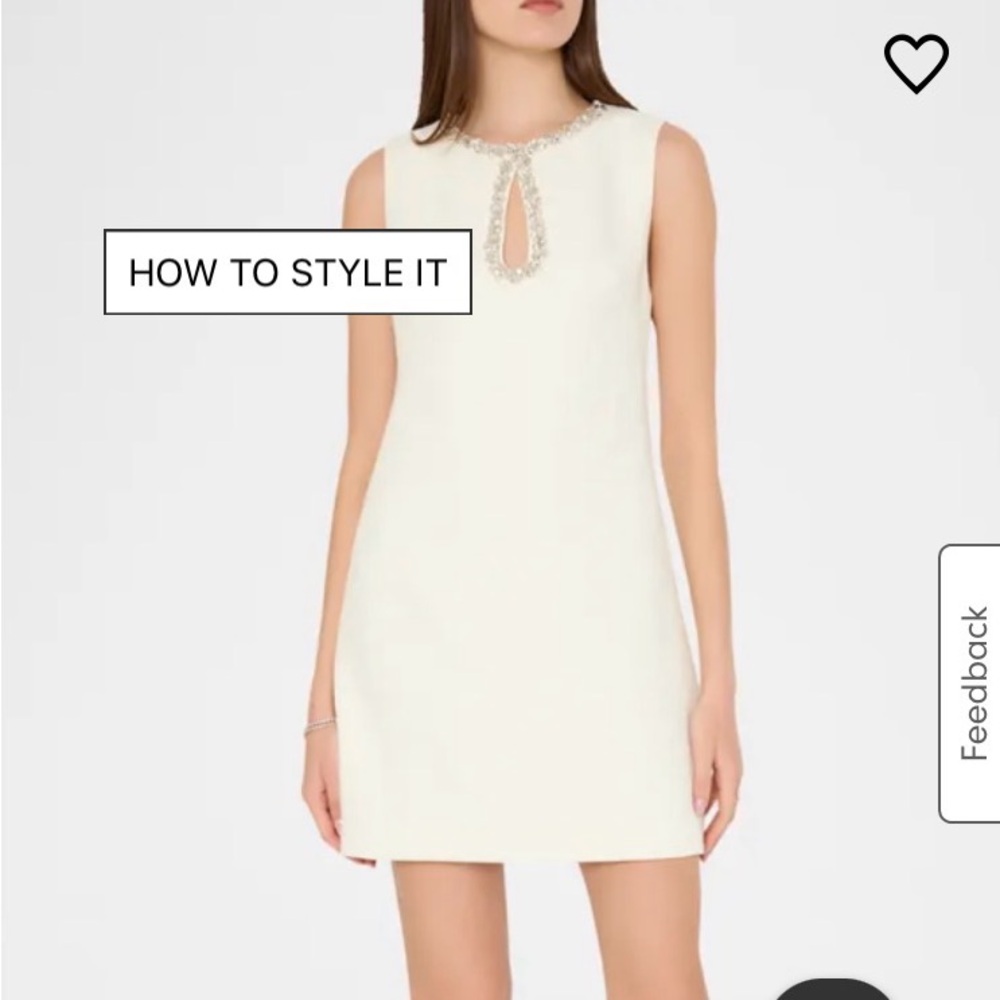NWT size 12 Milly Eden Bouclé Dress with Crystal Keyhole